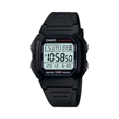 Unisex black large digital watch w-800h-1aves